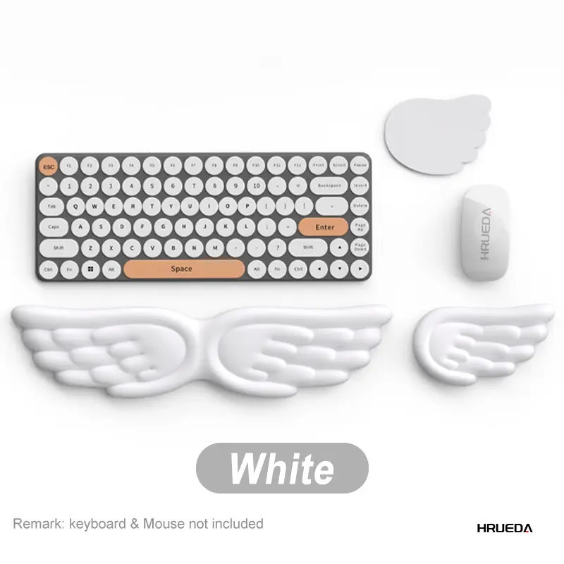 Wing Shape Memory Foam Wrist Rest Set for Gamers, Mechanical Keyboard & Laptop PC Support Pad, Ergonomic Mouse Cushion