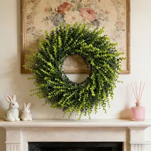 Simulated Yellowbox Moneyleaf Flower Ring - The perfect decoration for spring and summer seasons, suitable for front door decoration, farmhouse style, gardens, patios, festivals, window parties, walls, artificial greenery, front door door-hanging home dec