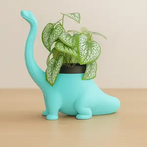 3D Printed Dinosaur Shaped Pot Fun Decoration for Home Decor Plant Not Included Unique Design
