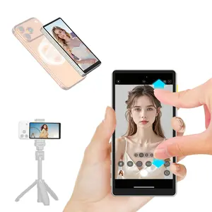 Newmowa Touchscreen Phone Vlog Selfie Monitor Screen, Magnetic Wireless Large Size Back Camera Selfie Monitor with Focus Adjustment ONLY for iPhone, Support 4K 30fps Wireless Recording for iPhone 15/16/17