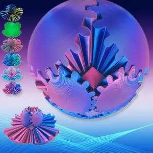 3D Printed Gear Ball Stress Relief Toy, Rotatable Mechanical Ball, Fingertip Stress Relief Desktop Ornament for Adults and Children