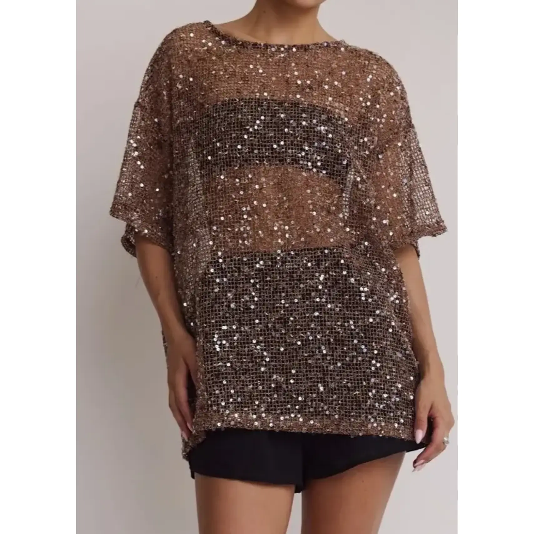 Sequin Oversized Top in 4 Colors - PREORDER