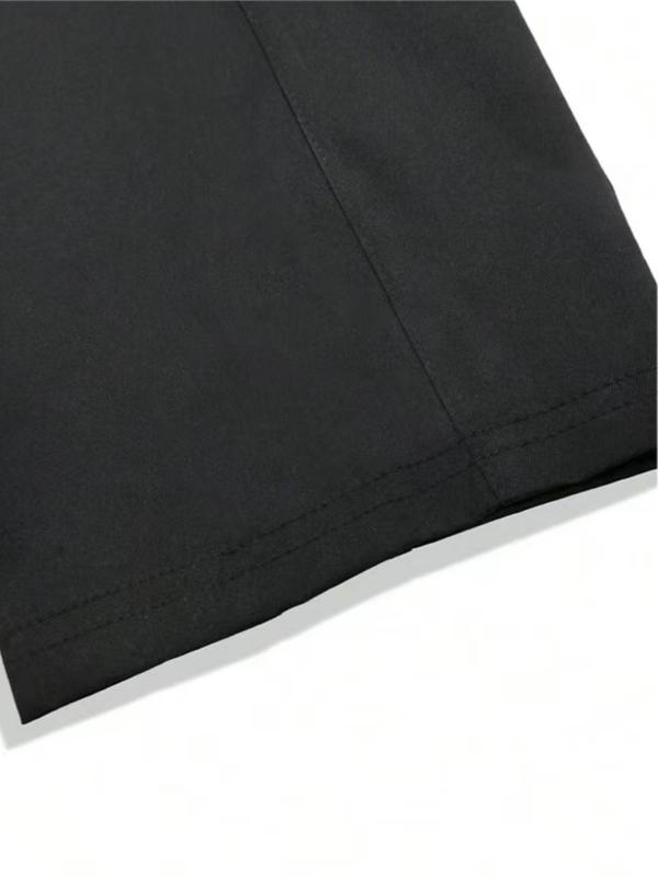 Plus Size Men's Solid Color  Drawstring Waist  Pants, Casual Streetwear Trousers, Regular Fit Casual Comfy Pocket Trousers for Daily Wear, Men's All-match Bottoms for All Seasons