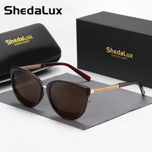 ShedaLux new sunglasses for unisex, round face, stylish cat-eye sunglasses with retro polarized lenses.