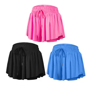 3Piece/ 3 Sets  Flowy Athletic Shorts for Women Running Tennis Golf Skirts Athletic Skort Breathable Lightweight with Built-in Shorts and Pocket Girls 2-in-1 Double Layer Quick-Drying Comfy Shorts for Gym Yoga Workout - Fathersdaygift
