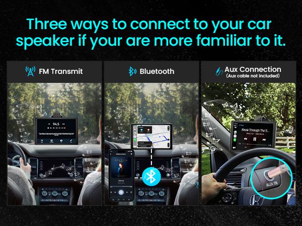 8” Wireless Apple CarPlay Screen for Car with Android Auto & 1080P Backup Camera, Rotatable Touchscreen Car Stereo, Vertical & Horizontal Mode, Bluetooth, GPS Navigation, Mirror Link