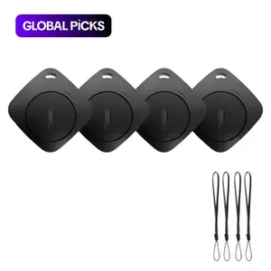 4-Pack Bluetooth Luggage Tracker, Works with Apple Find My App (iOS Only), Smart Key & Item Locator for Luggage, Backpacks & Suitcases, Replaceable Battery Included