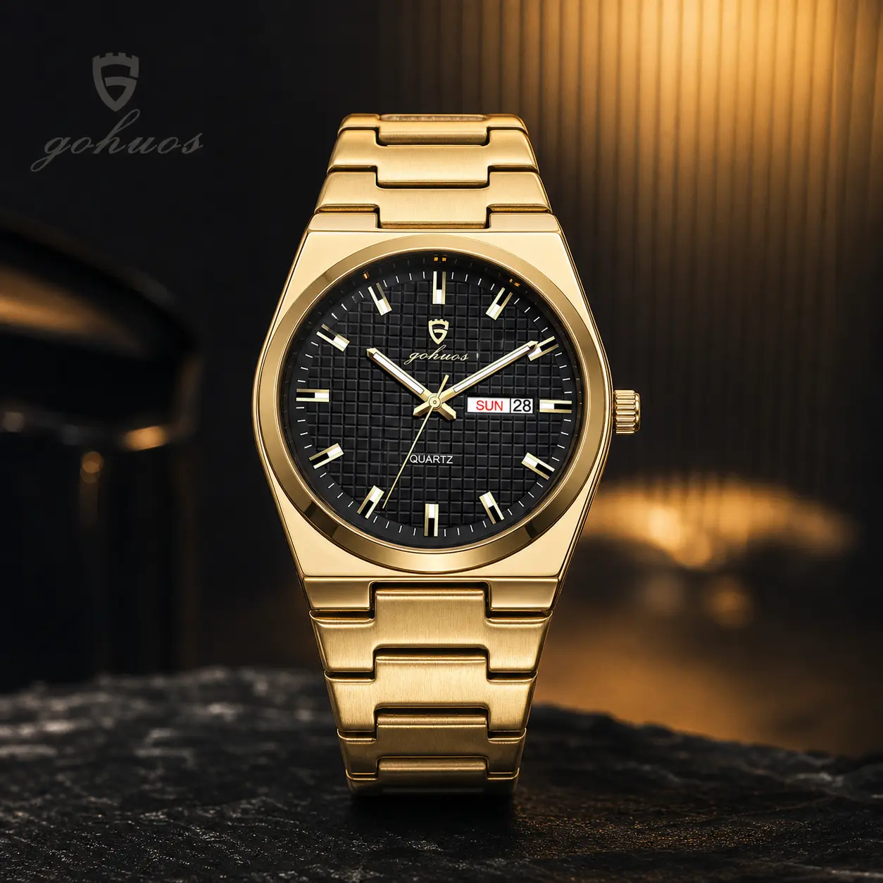GOHUOS watches for men | Modern Gentleman’s Integrated Bracelet Watch | Quiet Luxury Aesthetic | High-Hardness Mirror & Waterproof | Complete Gift Set Quartz Movement Deluxe Gift Box