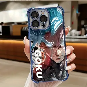 Creative Comic Cool Energy Warrior G-Gokus Phone Case Compatible with for iphone 16, 15, 14, 13, 12, 11 Pro Max, X, XR, XS Max, 8, 7 Plus, Featuring a Transparent Soft Back for Drop Protection