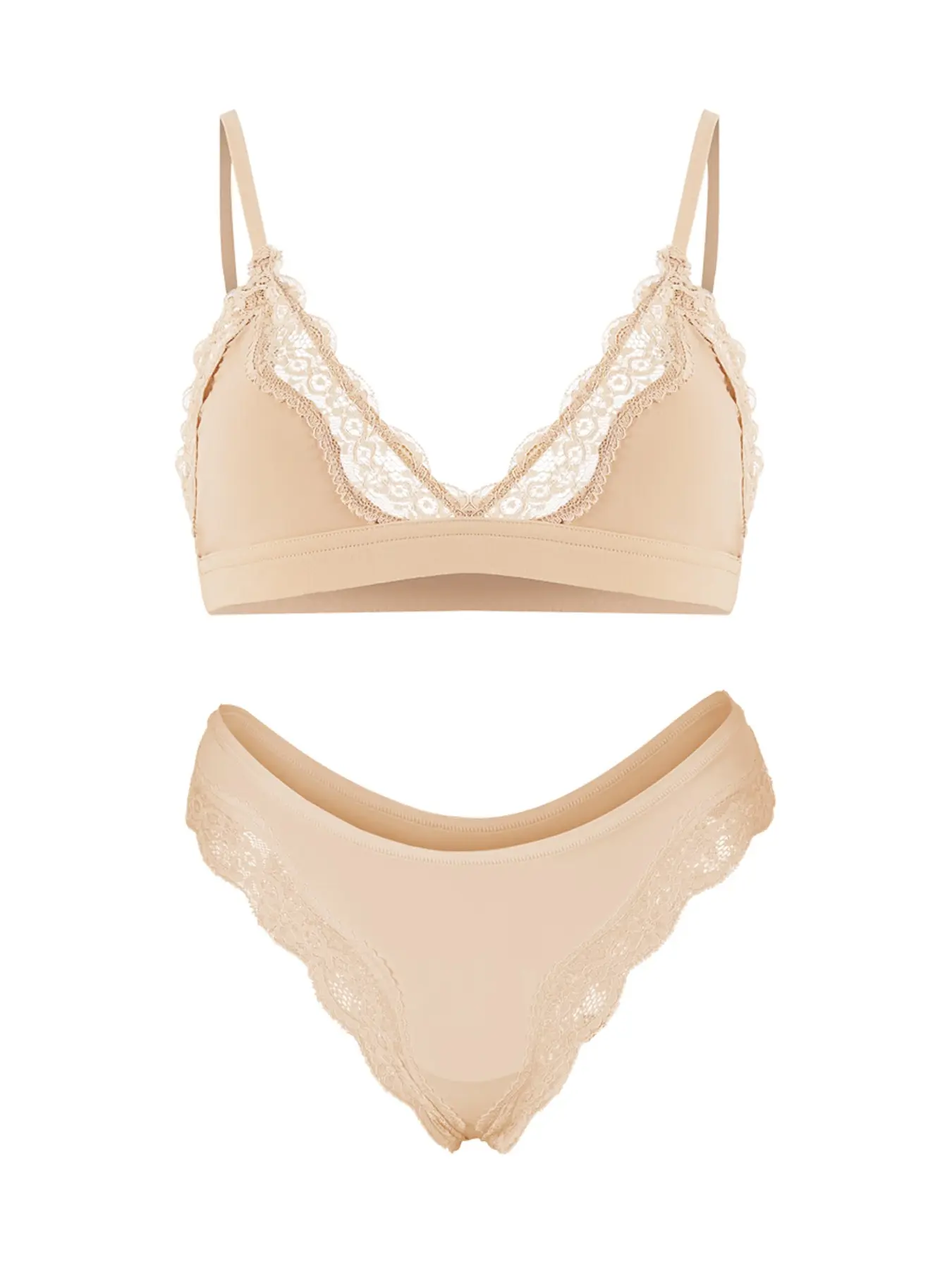 French Style Sexy Pastel Lace Lingerie Set for Women, Thin Push-Up Braless  Underwear Sets, Comfortable, Casual and Stylish Nightwear - TikTok Shop