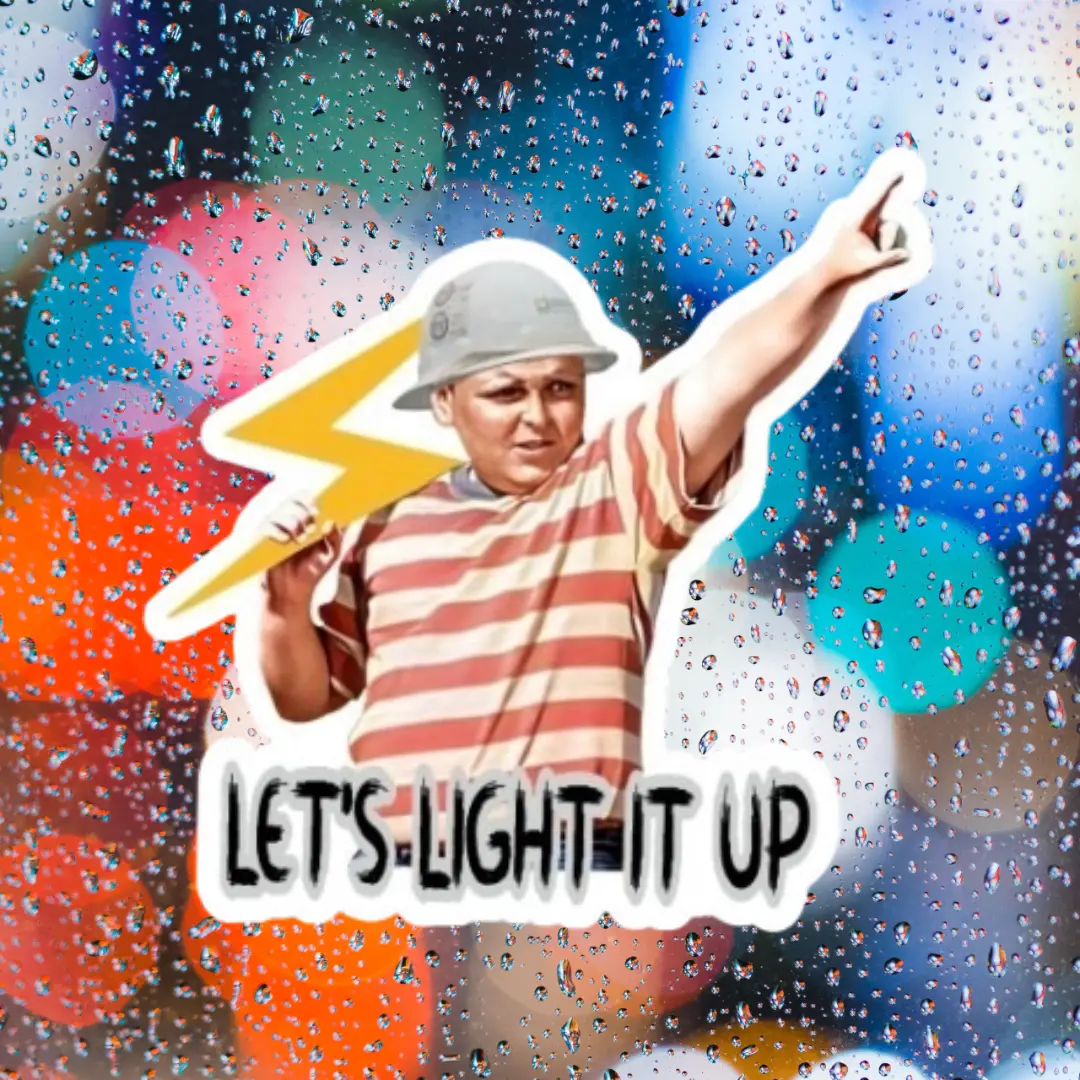 Let's Light It Up Sticker, LINEMAN Hard Hat Sticker, Blue Collar Stickers, Gift for Electrician, Decals for Hard Hat- Toolboxes- Helmet.