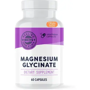 Magnesium Glycinate – Stress Support – Chelated to Avoid Tummy Upset*– Promotes Heart Health & Energy*– Kosher, Vegan Gluten-Free – 60 Caps