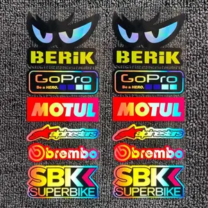 Best-selling laser motorcycle reflective stickers, racing car sponsor stickers, helmet lens stickers, and modification decals