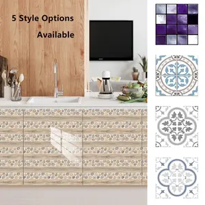 10pcs Vinyl Decorative Tiles, Self-Adhesive Stone Wood Pattern Wall Stickers, PVC Decoration Paper, Kitchen & Bathroom Renovation