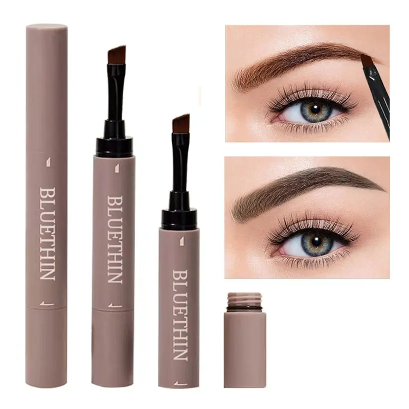 Waterproof Dual-Ended Eyebrow Gel Brush & Brow Cream, Eyebrow Paste, Makeup Products for Precise Application, Long-Lasting Formula, Ideal for Daily Use & Travel
