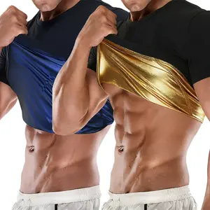 Men's Sauna Shirt Sauna Sweat Vest Men Short Sleeve Top Sauna Suit,Workout Jacket Sweat Vest