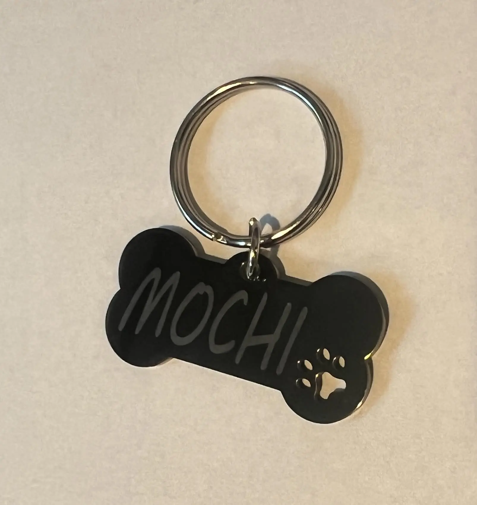 KQP Personalized Laser-Engraved Dog ID Tag - Customizable Canine Collar Accessory, Durable Material, Sleek Design, Pet Gift, Collars