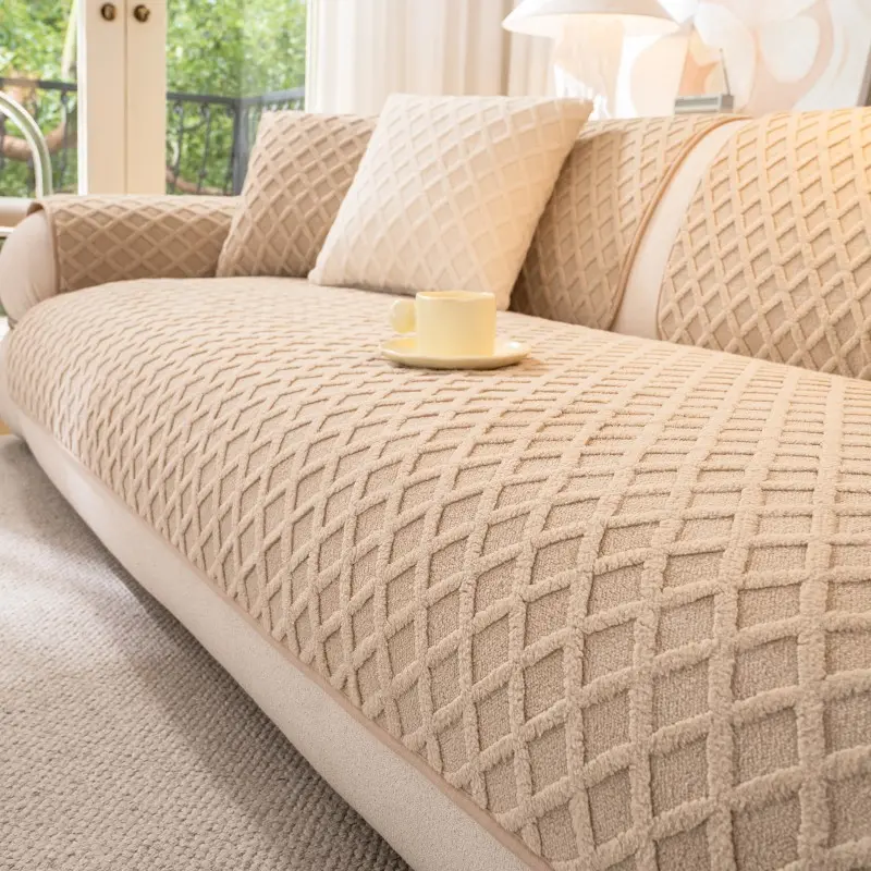 Modern Cross-Grid Sofa Cushion, Non-Slip Pet-Friendly Couch Cover, All-Purpose Living Room & Bedroom Decor, Durable Washable Cushions