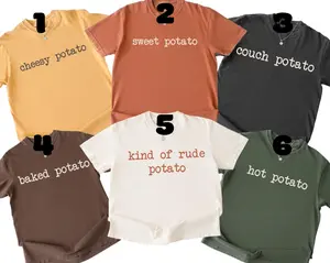Custom Funny Thanksgiving Shirt Comfort Color, Cheesy Potato, Sweet Potato, Bake Potato Shirt, Minimal Fall Graphic Tee, Matching Friends Food Shirt, Cozy Thanksgiving Outfit