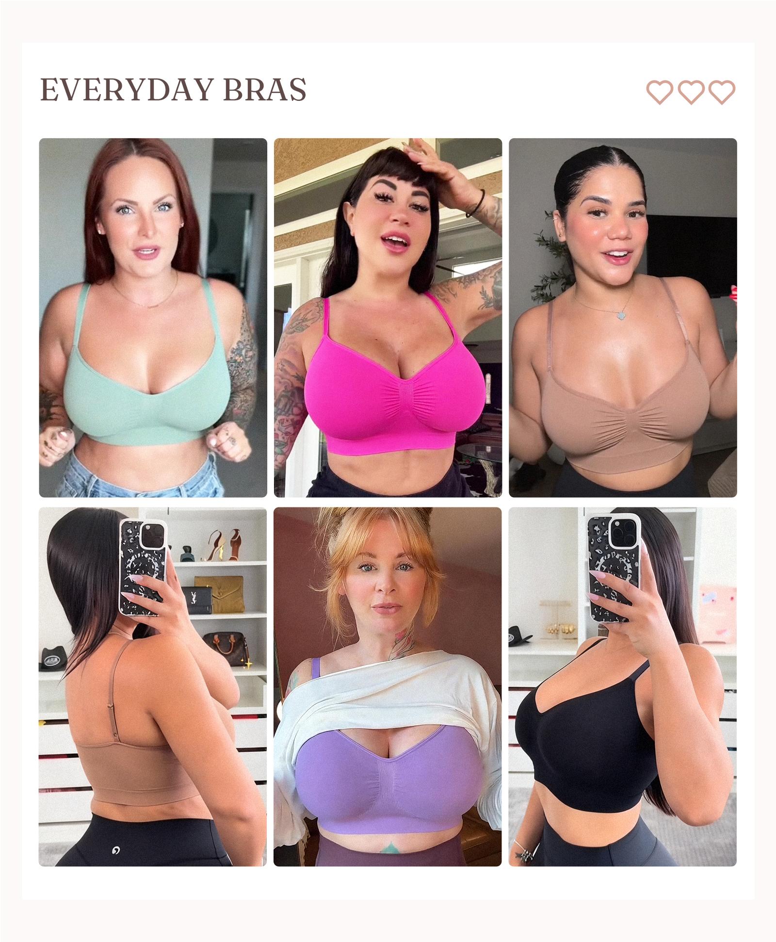 FeelinGirl Women's Wireless Bra Comfort Bralettes No Underwire Unlined Cami Bra Seamless Tshirt Bras Sports Bra Bralette Basic Comfortable Fit Womenswear Everyday Up to 44DD Springtok