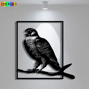 1pc Minimalist Falcon Metal Wall Art, Minimalist Falcon Statue Mural, Iron Craft, Perfect for Living Room, Garden, Zoo Corner Decor, Highquality Engraving, Intricate Craftsmanship, Christmas Decor, Ideal Gift for Nature Lovers