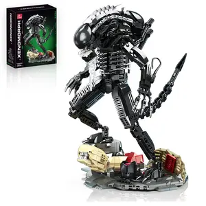 Xenomorph Alien Building Blocks Kit, Sci-Fi Mechanical Model, Collectible & Decorative, Highly Detailed with Articulated Parts, Perfect for Desk Decoration & Sci-Fi Enthusiasts