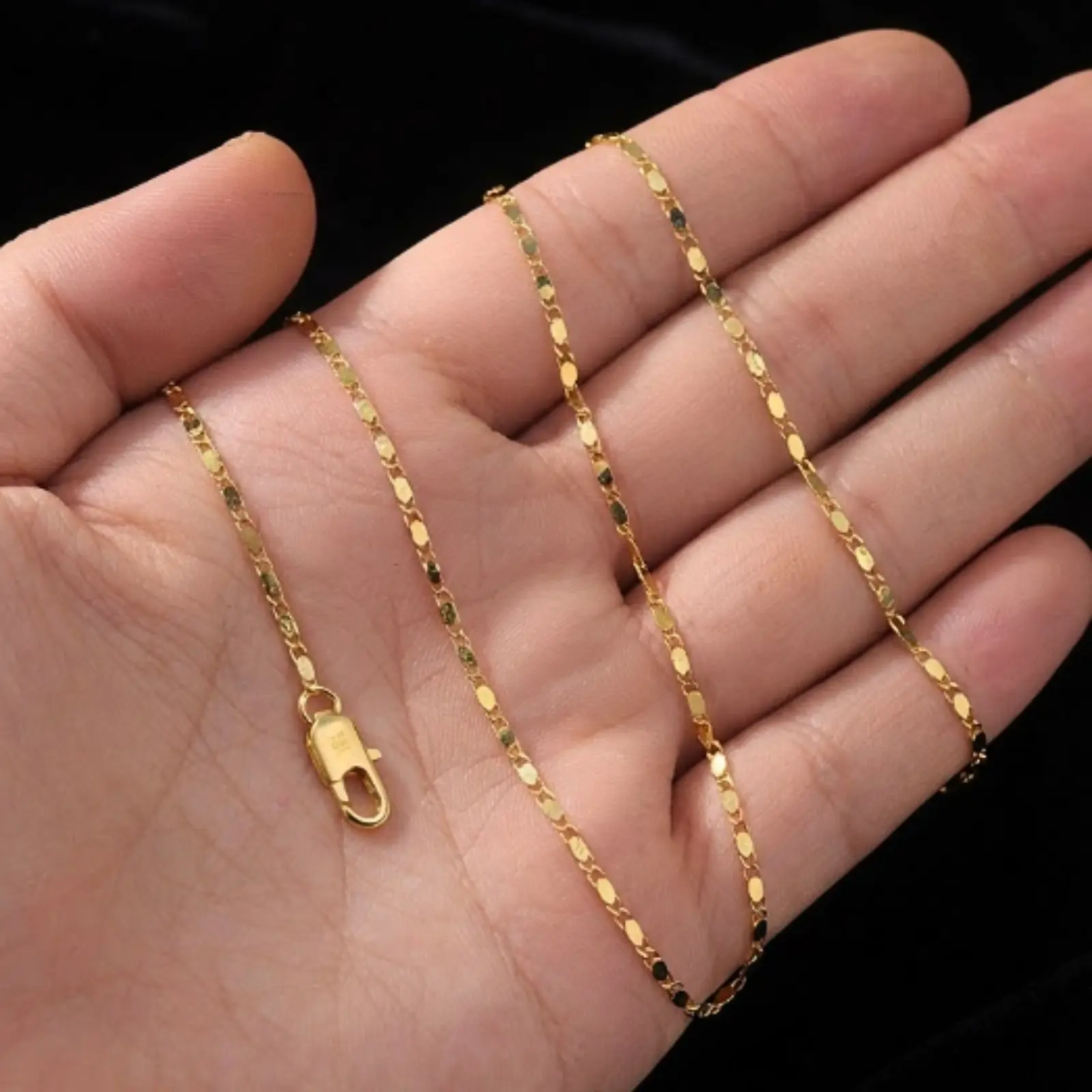 18K gold-plated flat star pendant necklace, 2mm thick, 18-24 inch long. Everyday gift jewelry for women.
