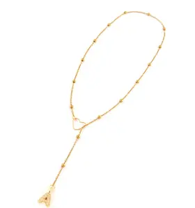 N324- Gold Necklace With The Letters And Heart!