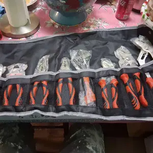 VEVOR 8-Piece Pliers Set, TikTokShopBlackFriday, High Carbon Steel, 12"/10"/8" Groove Joint Pliers, 8" Linesman's Pliers, 6" Slip Joint Pliers, 8" Long Nose Pliers, 6" Diagonal Cutter, 10" Adjustable Wrench, and Tool Bag VEVOR Super Brand Day