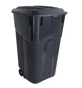 Tough Trash Bin – 32 Gallon, Wheeled, Black, All-Weather