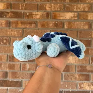 Handmade crochet dragon plushie