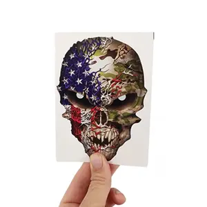 USA American Flag Skull Decal Camo Camouflage Military Decal Sticker Car Truck