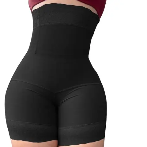 Women's High-Waist Curvy Faja Girdle Shapewear Shorts - Butt Lifter, 25% Spandex Nylon Blend, Breathable Smoothing Fabric, YKK Zipper Crotch, Body Contouring, Fit, Everyday Wear Leg Shaper
