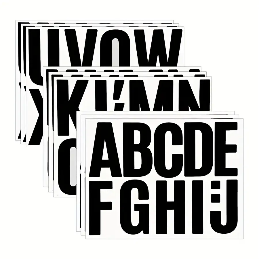 Large Letter Stickers Pack, DIY Car Wall Decals, Car Decorative Sticker, Decal for Cars, School Exhibition Decoration, Automotive Decoration, 4 Inch Alphabet Stickers, Adhesive Vinyl Decal, 1 Bag/3 Sheets