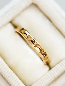 1 PC Pretty Cubic Zirconia Prong Ring For Women For Valentine's Day Gift Wedding Anniversary Party Jewelry