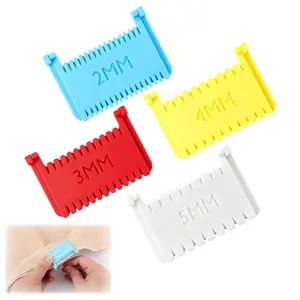 4pcs Clip-On Sewing Rulers - Sewing Guide Tool with 2mm,3mm,4mm,5mm Spacing, Hand Edge Stitch Lock Gauge for Even Stitches, Quilting Patterns & Templates, Guide Tool Patterns & Templates