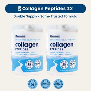 NativePath Collagen Peptides 2-Pack Bundle - Grass-Fed Bovine Collagen Powder - Joint, Bone & Skin Support - Unflavored & Easy to Mix - 60 Servings