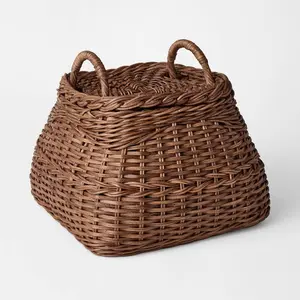 Square Rattan Basket Dark Brown - Threshold designed with Studio McGee Square Rattan Basket Dark Brown - Threshold designed with Studio McGee
