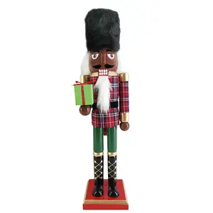 African American Nutcracker in Tartan Plaid