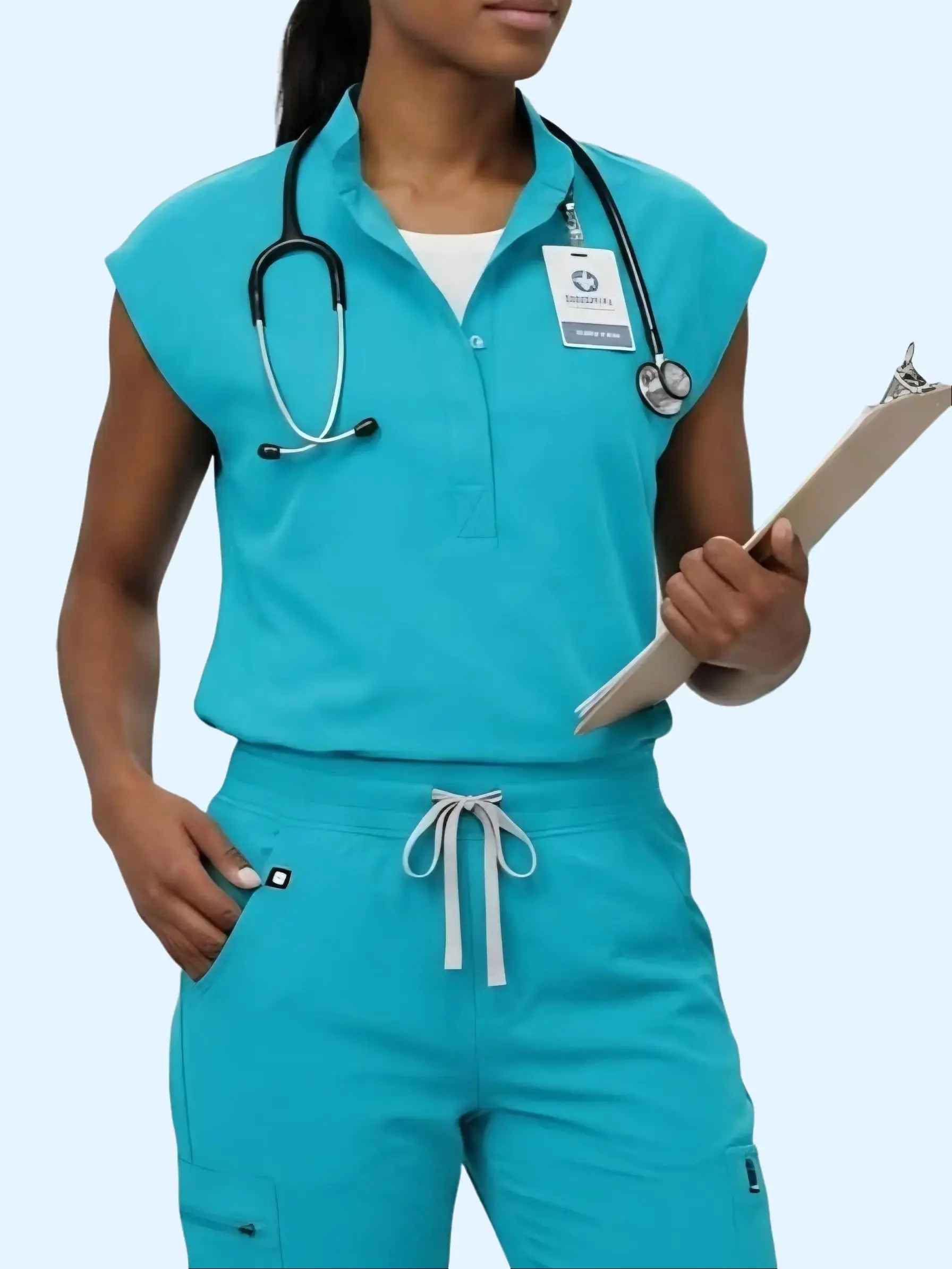 Women’s Heart Design Athletic Jogger Scrub Set - Lightweight, Breathable, Elastic, Fit Nursing Uniform with Top, Ideal Graduation Gift, Pockets