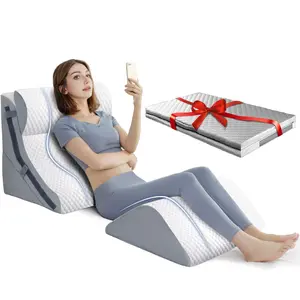 3/4Pcs Orthopedic Bed Wedge Pillow Set, Wedge Pillow for Sleeping, Incline Wedge Pillow for Back Pain Relief/Sleeping/Snoring/Post Surgery/Leg Elevation Adjustable Memory Foam Wedge Pillow