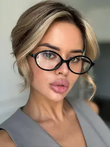 Fashion Vintage Oval Glasses, Eyeglass Frames, Decorative Details, PC Material, Casual Daily Wear, Perfect Women's Trendy Accessory