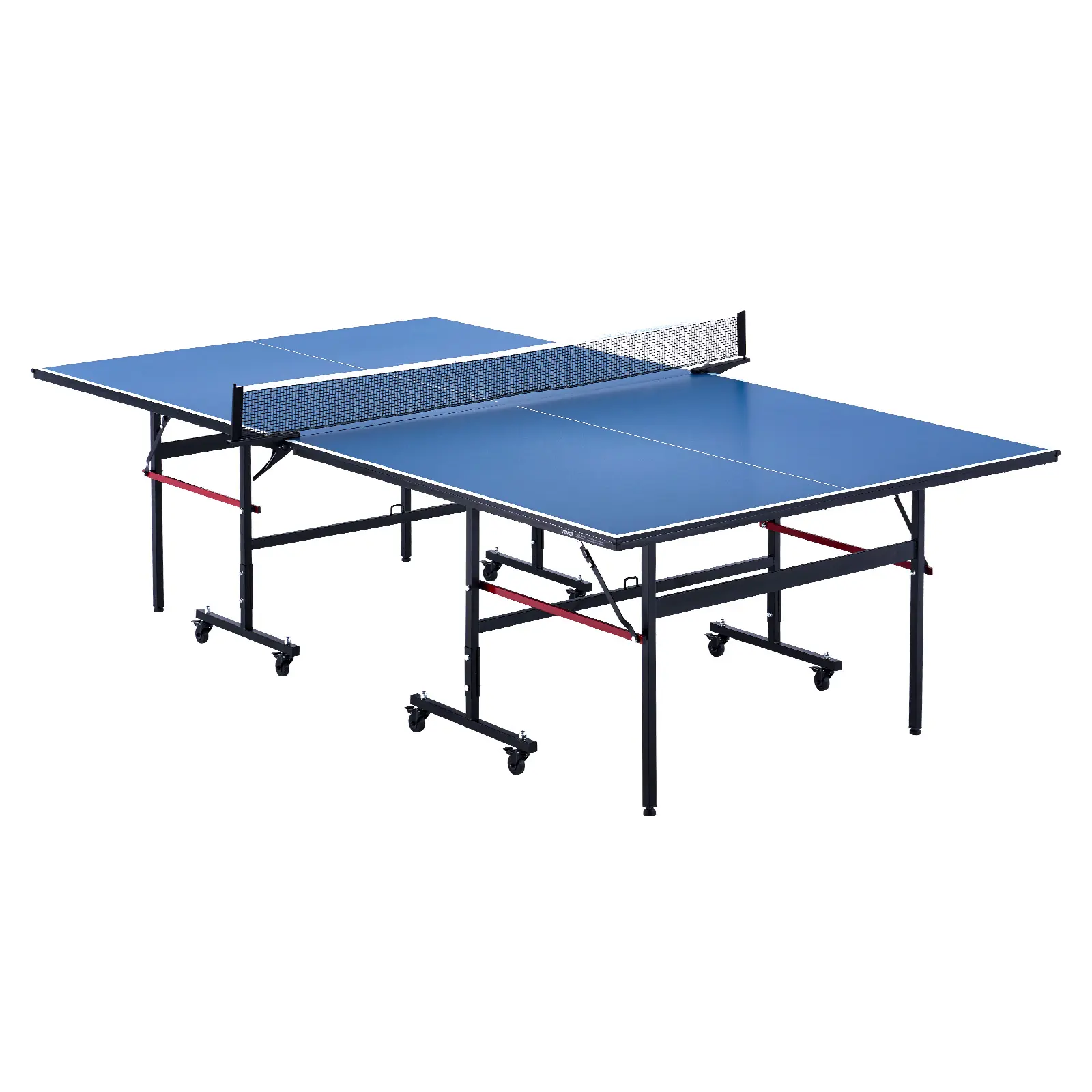 VEVOR Ping Pong Table,  Professional Table Tennis Game, Indoor MDF Portable Table Tennis Table, Foldable Ping Pong Table with Quick Clamp Net and Lockable Wheel, 10 Minute Easy Assembly, 12mm Tabletops