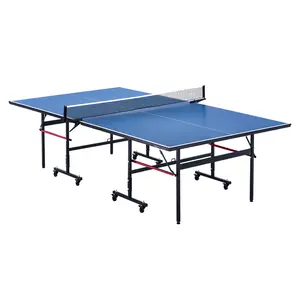 VEVOR Ping Pong Table,  Professional Table Tennis Game, Indoor MDF Portable Table Tennis Table, Foldable Ping Pong Table with Quick Clamp Net and Lockable Wheel, 10 Minute Easy Assembly, 12mm Tabletops