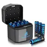 12-Pack 1.5V High Capacity Rechargeable Lithium AA Batteries with 12-Bay Charger, 3600mWh High Power Li-ion Double A Cells, Rechargeable Battery Packs with 2000+ Cycle Life, Blue, High Capacity Battery
