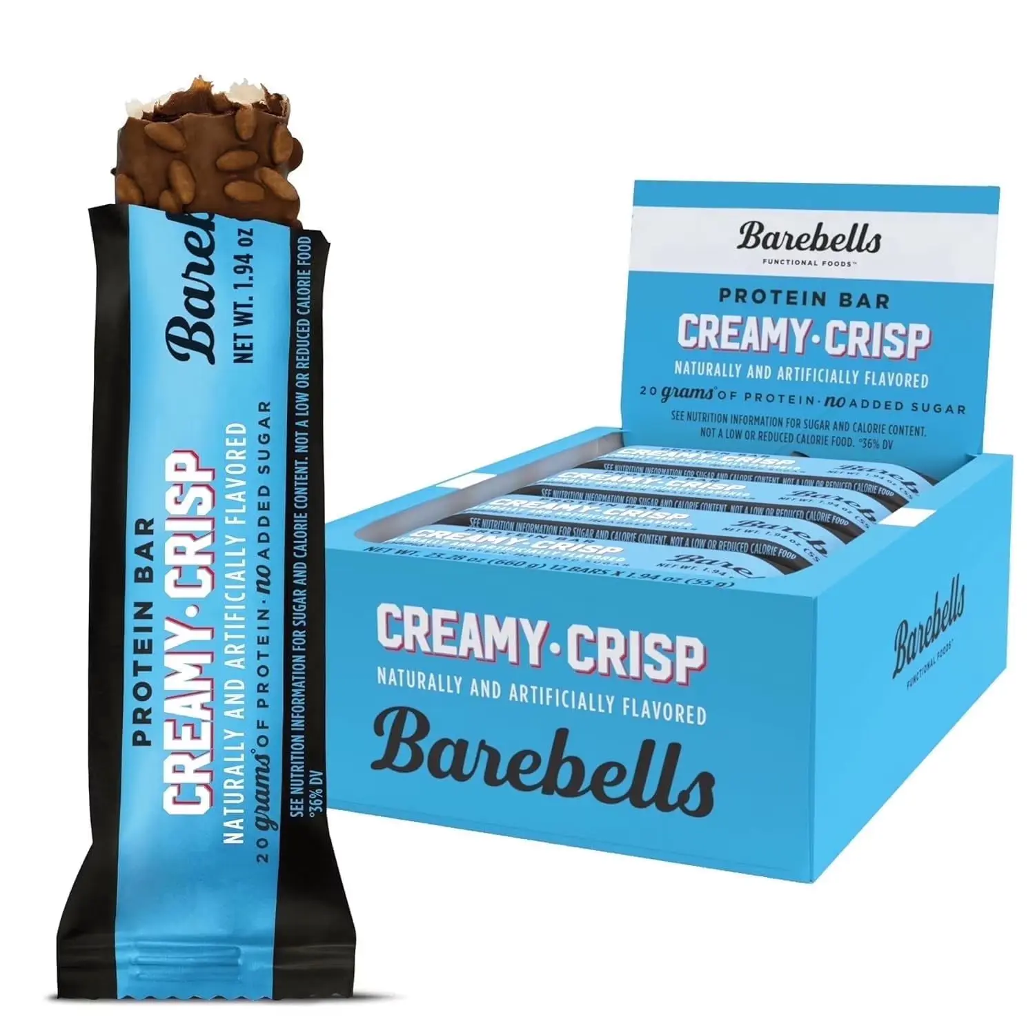 Barebells Protein Bars with 20g High Protein, 1.9oz Bars, Cookies & Caramel - 4 Count