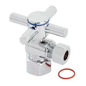 Kingston Brass CC43101DX Concord 0.5 in. IPS x 0.375 in. O.D. Quarter Turn Angle Stop Valve, Polished Chrome