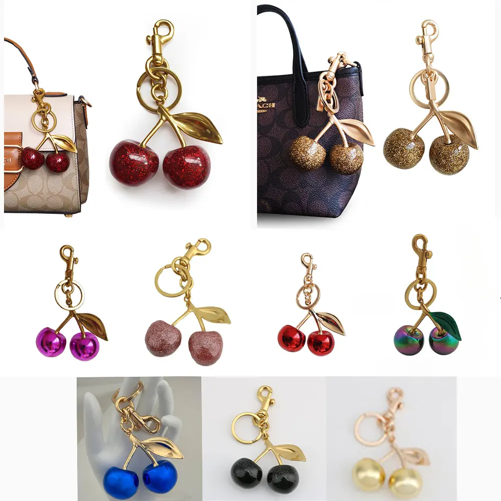 Cute Cherry Bag Charm Keychain - Fashionable Keychain Charm for Daily Accessory & Car Use, Cute Keychain Accessory
