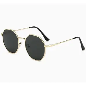 Polarized Sunglasses for Womens Men Trendy Square Hexagonal Flat Mirrored Sun Glasses UV Protection-USA