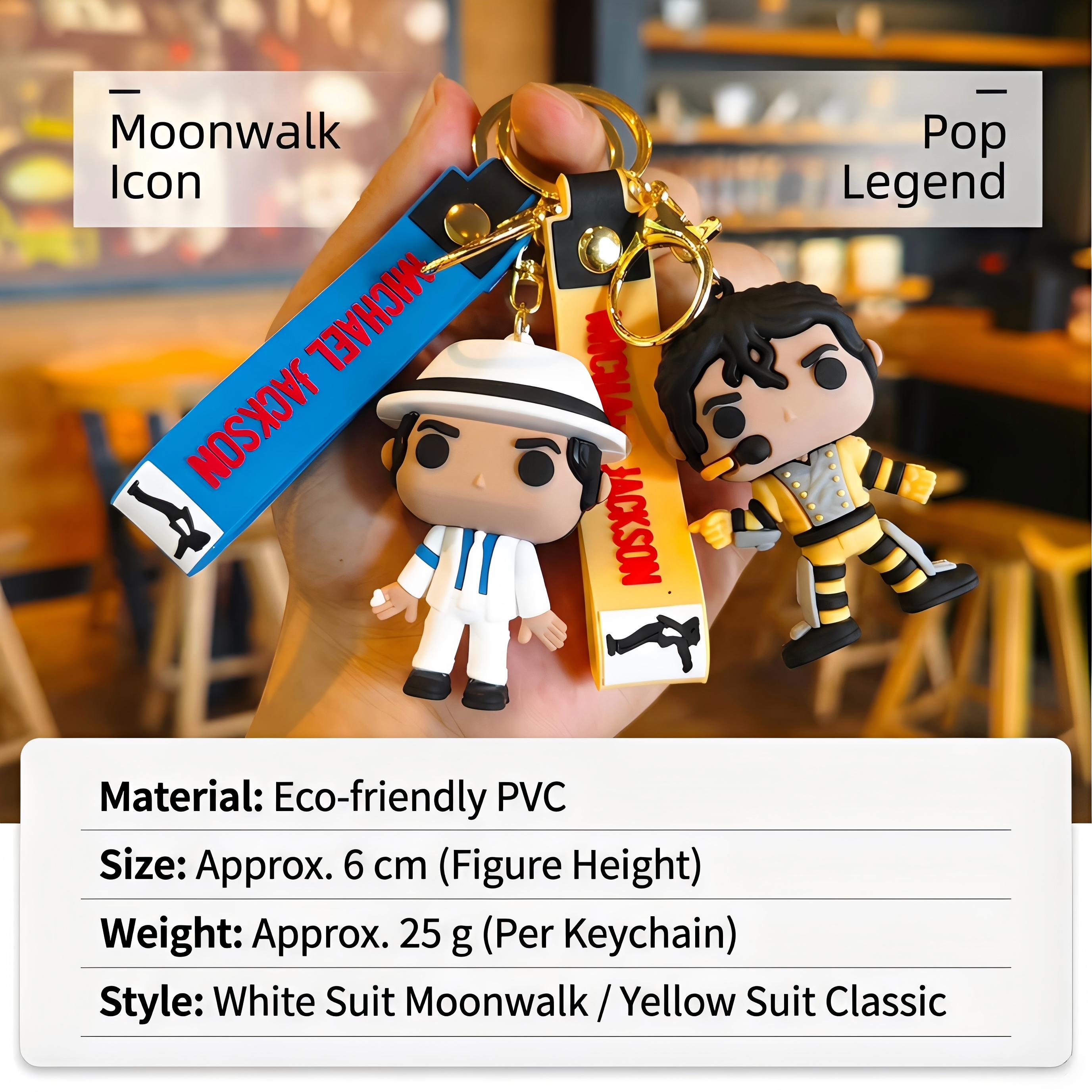 Michael Jackson Keychain, Music Idol Keyring for Claw Machine, Festival Gift, Souvenir